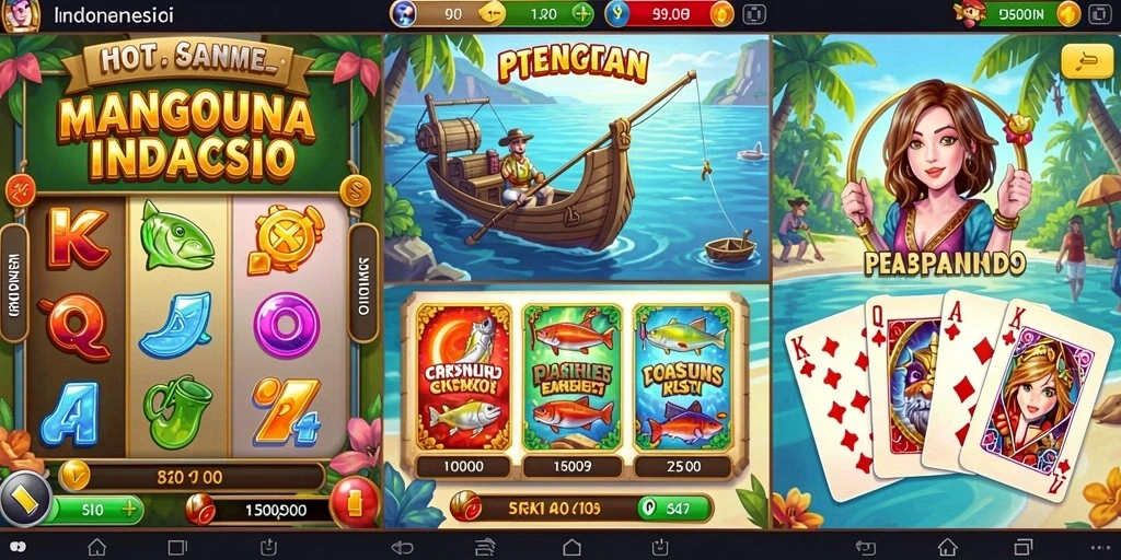 Tampilan utama permainan yang menarik perhatian.